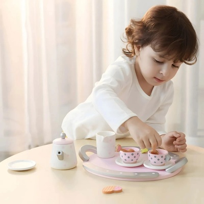ECOTOYS Dřevěná čajová souprava šálky konvice 15 kusů – Zboží Mobilmania