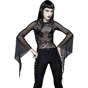 Devil fashion Дамска тениска с дълъг ръкав devil fashion - tt124