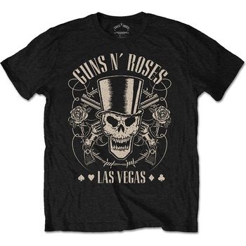 Guns N’ Roses tričko Top Hat Skull & Pistols Las Vegas čierne
