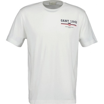 Gant Тениска Gant Men's Graphic Regular Fit T-Shirt - White 113