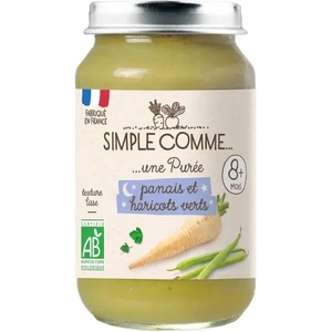 Simple Comme Био зеленчуково пюре Simple Comme Лека нощ - С пащърнак, картофи и зелен фасул, 8 м+, 200 g (3288131900667) - baby