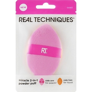 Real Techniques Miracle 2-In-1 Powder Puff гъбичка за пудра и фон дьо тен за жени 1 бр