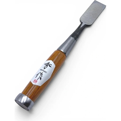 Japonské truhlářské dláto SHUSAKU OIRE NOMI, rukojeť z červeného dubu, 24 mm