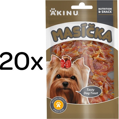 Akinu MASÍČKA Kuřecí proužky pro psy 20 x 75 g