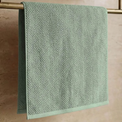 Knitva osuška rybí kost 70 x 140 cm olivová