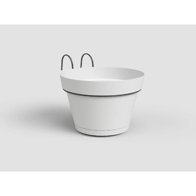 Artevasi Květináč CAPRI závěsný na balkon 20cm plast bílá
