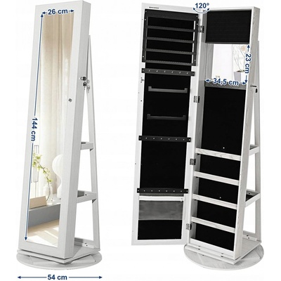 Songmics šperkovnica so zrkadlom JBC62W