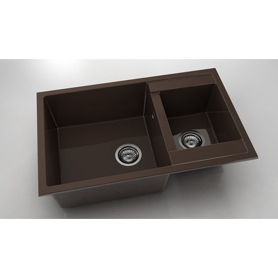 FAT Мивка Vanguard 233, Polymer marble, 18 Тъмно венге, с включен сифон