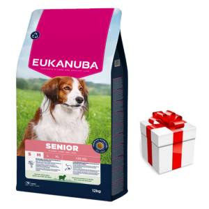 EUKANUBA Mature & Senior Small & Medium Breeds Агнешко и ориз 12кг + безплатна изненада за кучето