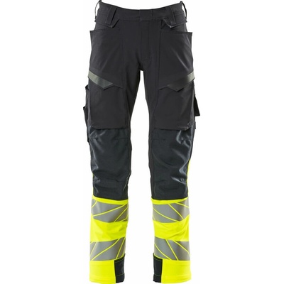 MASCOT ACCELERATE SAFE 19179-511-01017 Reflexné bezpečnostné nohavice HI-VIS reflexná žltá / tmavomodrá, predĺžená veľkosť