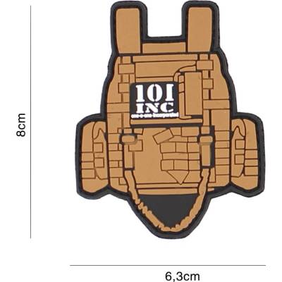 Gumová nášivka 101 Inc Tactical Vest - coyote