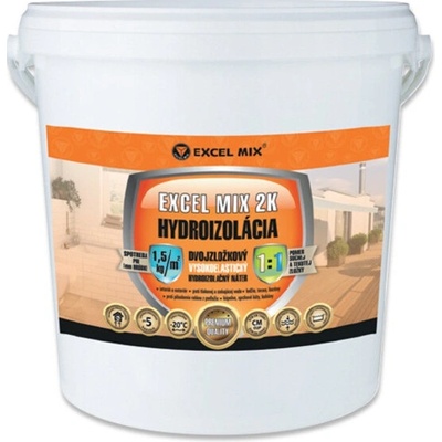 EXCEL MIX 2K DVOJZLOŽKOVÁ VYSOKOELASTICKÁ HYDROIZOLAČNÁ NÁTEROVÁ HMOTA 10 KG