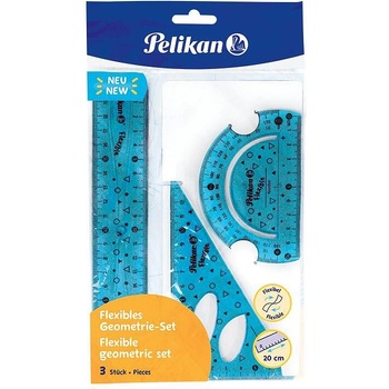 Pelikan Комплект гъвкави линийка, транспортир и триъгълник Pelikan