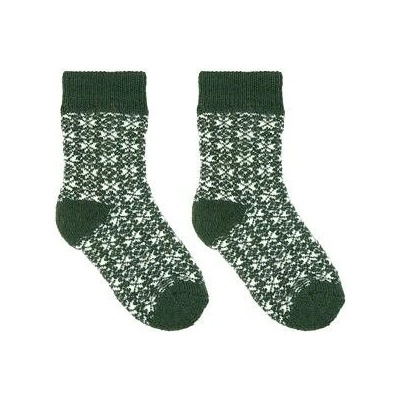 Vlnka Dětské vánoční ponožky Merino zelená