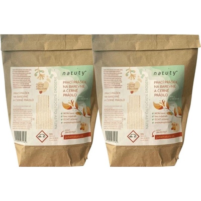 Natuty Prací prášek na barevné a černé prádlo 2 x 1 kg