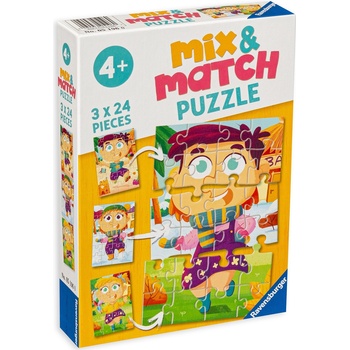 Ravensburger Пъзел Ravensburger от 3 x 24 части - Цветни дрехи (05196)