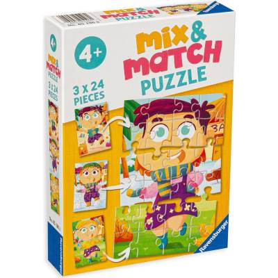 Ravensburger Пъзел Ravensburger от 3 x 24 части - Цветни дрехи (05196)