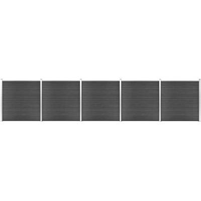 ZBXL Set plotového dílce WPC 872 x 186 cm černý