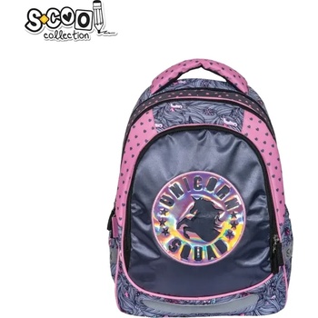 S-Cool Ученическа анатомична раница scool light unicorn