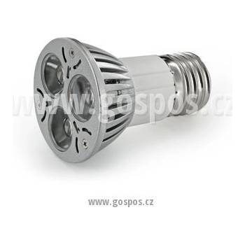 Whitenergy Power LED žárovka E27 3xLED 3.5W 230V Studená bílá refl.