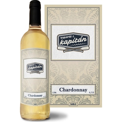 Sablio Najlepší kapitán Chardonnay biele suché víno 12 % 0,75 l (čistá fľaša)