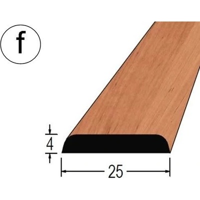 Lišta krycí olše fólie 25x4mm, délka 240cm