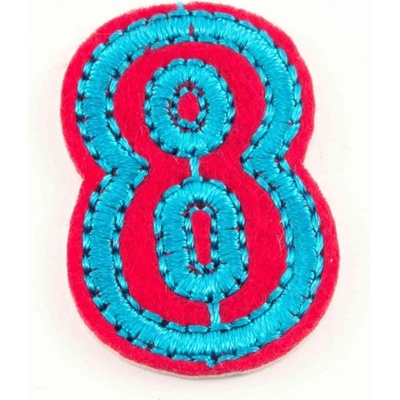 Nažehľovacia záplata - Číslica 8 - rozmer 3 cm x 1,8 cm