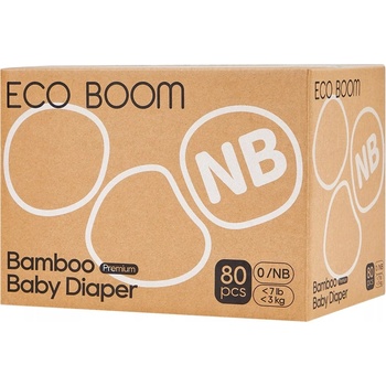 Eco Boom Бамбукови еко пелени Eco Boom Premium - Размер 0 NB, 2-4.5 kg, 80 броя (ECO BOOM)