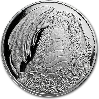 Silver Shield Mince Stříbro vzácné elementy Ohnivý Drak 1 oz