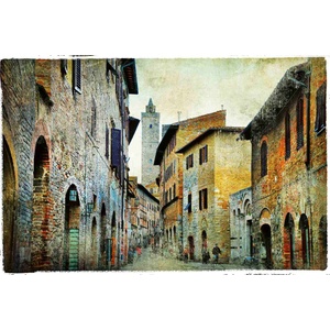 DIMEX ART Флизелинов фототапет средновековна улица в тоскана 375 x 250 см