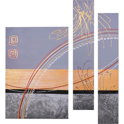 Ručně malovaný obraz Dalmart abstrakce na plátně 100x110cm třídílný