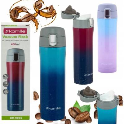 Kamille Termohrnek nerezová ocel růžová modrá 450 ml