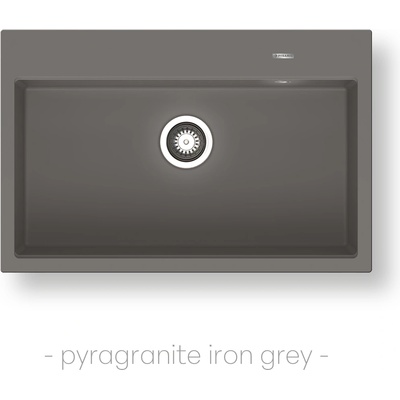 Pyramis Мивка с преливник Pyramis PYRAGRANITE ITHAKA 78X51 1B, МЕТАЛНО СИВО