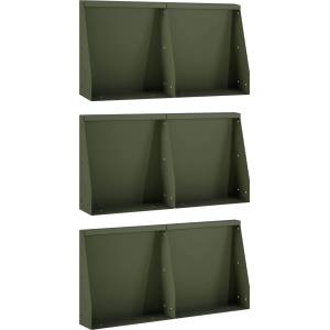 vidaXL Задържащи стени 6 бр. 40 x 12 x 30 см Стомана Маслиненозелено (3449138)