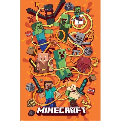Plagát, Obraz - Minecraft - Swirls, 61 × 91.5 cm