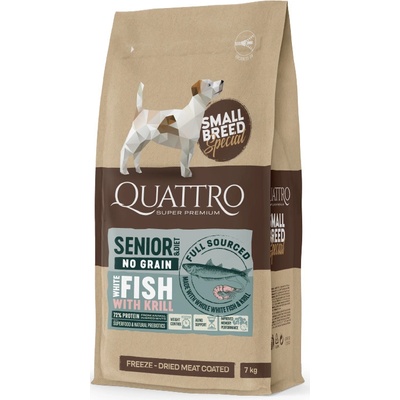 Quattro Senior/Diet SB bez obilovin s Bílou rybou a krillem 7 kg