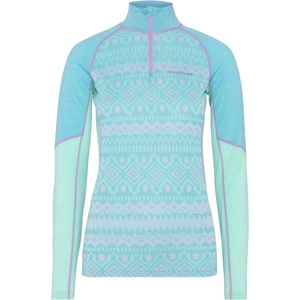 Kari Traa Дамско мериносово термобельо Kari Traa Women's Malia Half Zip Merino base layer - Blue Lagoon (115-2342-0614)