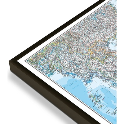National Geographic Jihovýchodní Asie - nástěnná mapa 97 x 82 cm Varianta: mapa v hliníkovém rámu, Provedení: černý rám