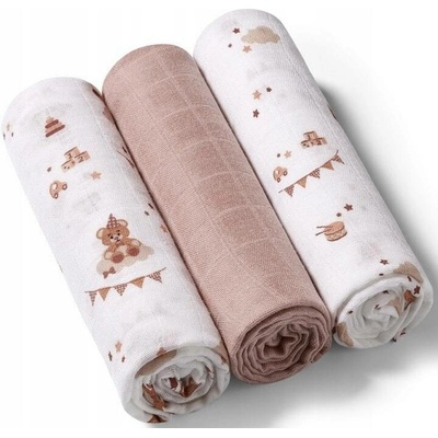 Babyono Bambusová plenka 70x70 397/15 hnědá 3 ks
