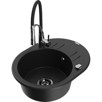 Mexen Kevin гранитна кухненска мивка с 1 камера с отцедник и кухненски (6517-77-73450-07-B)