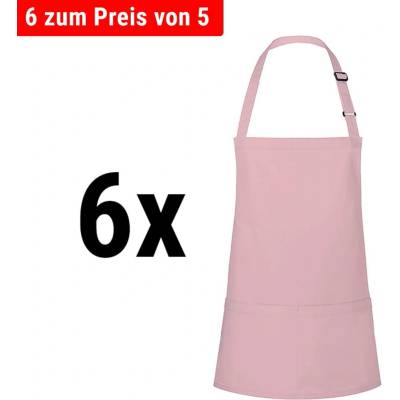 G.Gastro 6 ks Karlowsky Zástěra s laclem krátká Basic růžová D9785636