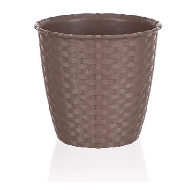 VETRO PLUS Květináč RATTAN 14 cm světle hnědý