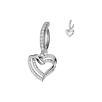 Šperky4U piercing do pupíku se štítem a srdíčkem WP0090