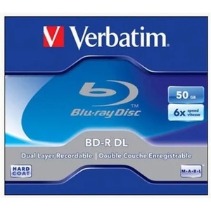 Verbatim BD-R BluRay диск, двуслоен, с възможност за отпечатване, 50GB, 6x, 1 диск, стандартен калъф, VERBATIM 43736 (43736)
