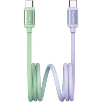 USAMS BICOLOR кабел за данни Type-C - Type-C, 120cm, GREEN/LILY SJ756USB02 (SJ756USB02)