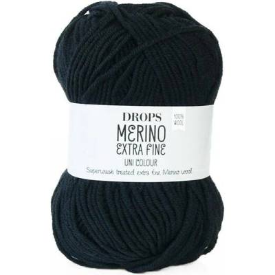 Příze DROPS Merino Extra Fine uni color 02 - černá