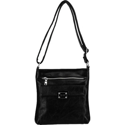 STELLA dámska crossbody koženková kabelka Čierna
