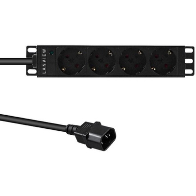 Lanview LVR-2MSCH-SCH-C13-4 без категория (10' rack mount power strip,)