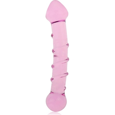 Lovetoy Dildo GLASS ROMANCE 7" růžové