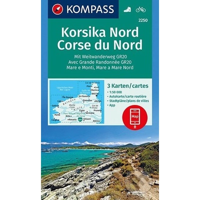 Kompass 2250 Korsika sever 1:50 000 turistická mapa